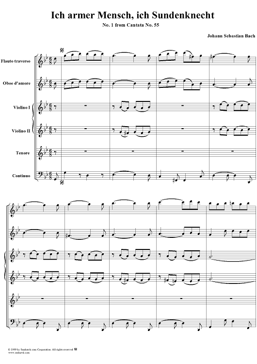 Ich armer Mensch, ich Sündenknecht - No. 1 from Cantata no. 55, BWV55