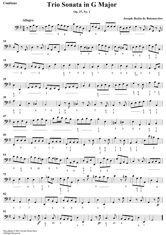 Trio Sonata in G Major Op. 37 No. 1 - Continuo