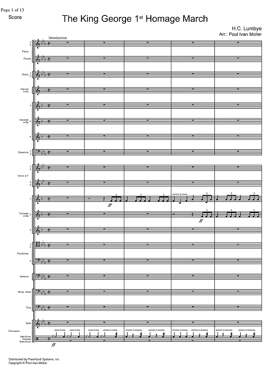 King George 1st Homage March - Score