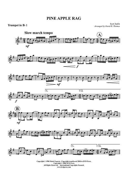 Pine Apple Rag - Trumpet 1