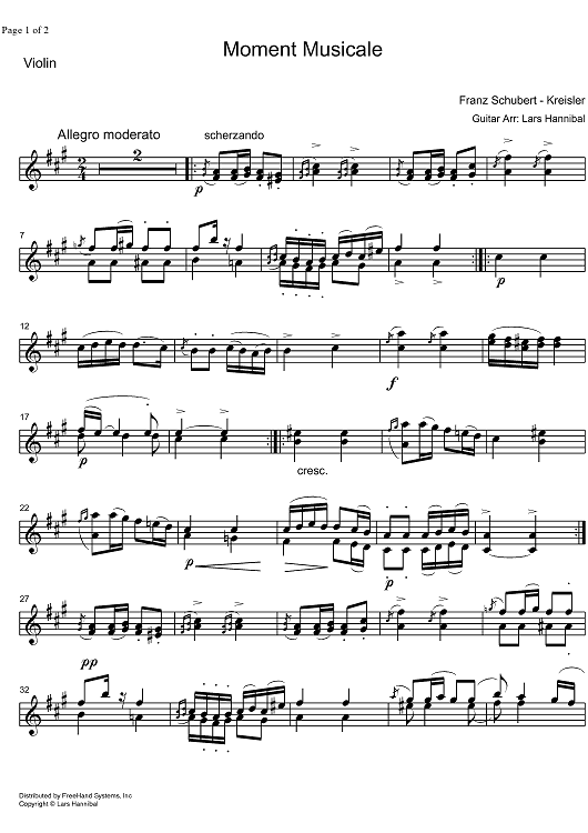 Moment Musicale - Violin