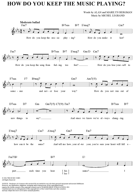 How Do You Keep The Music Playing Sheet Music For Lead Sheet Sheet how-do-you-keep-the-music-playing-sheet-music-for-lead-sheet-sheet