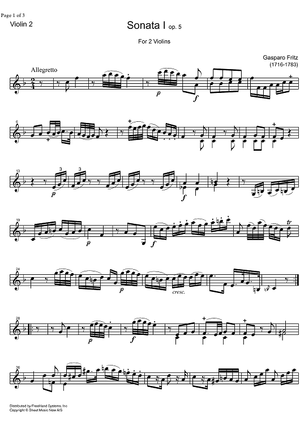 Sonata Op. 5 No. 1 - Violin 2