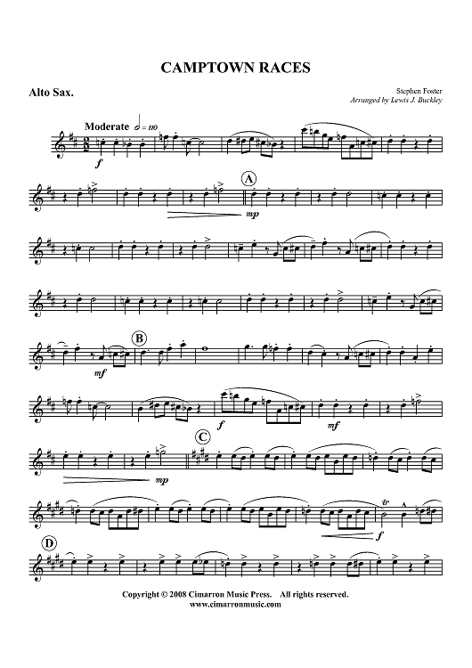 Camptown Races - Alto Sax