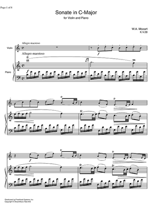 Sonata No.13 C Major KV28 - Score