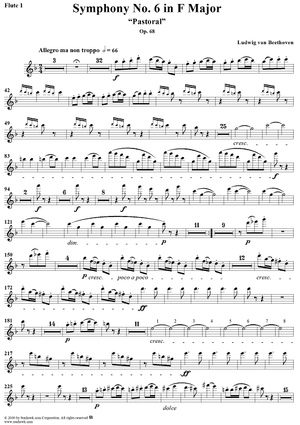Symphony No. 6 in F Major, "Pastoral" - Flute 1