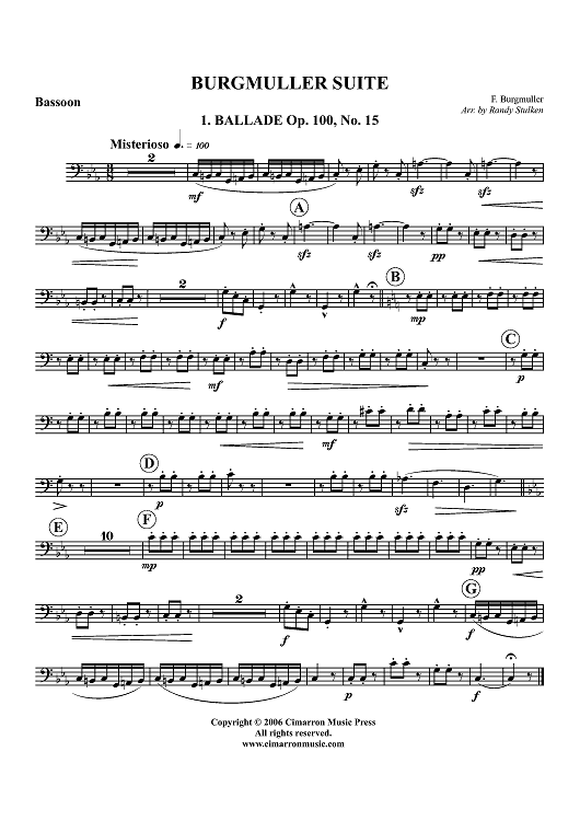 Burgmuller Suite - Bassoon