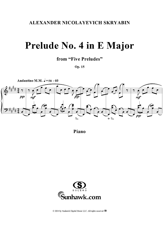Prelude No. 4 in E Major, Op. 15, No. 4