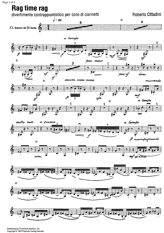 Rag time rag - Bass Clarinet