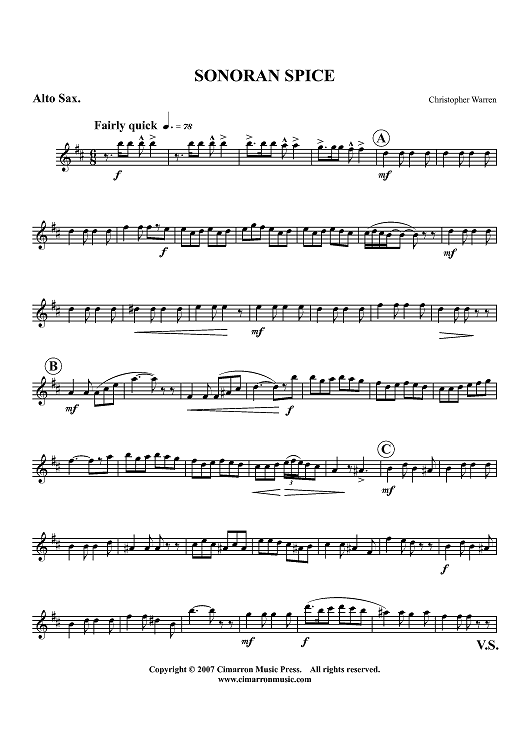 Sonoran Spice - Alto Saxophone