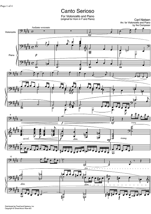 Canto Serioso - Score