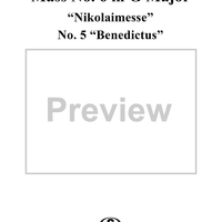 Mass No. 6 in G Major, "Nikolaimesse": No. 5, Benedictus