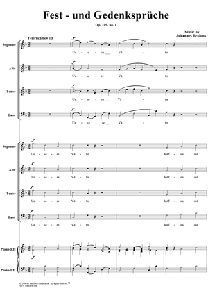 Fest-und Gedenkspruche, Op. 109, No. 1