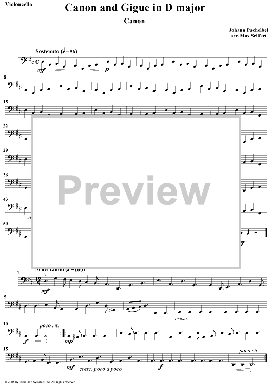 Canon and Gigue in D - Cello