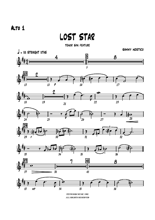 Lost Star - Alto Sax 1