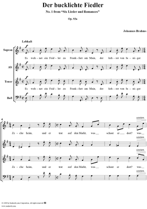 Der bucklichte Fiedler - No. 1 from "Six Lieder and Romances" op. 93a