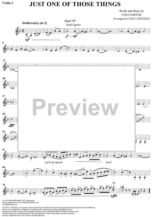 Just One of Those Things - Violin 2