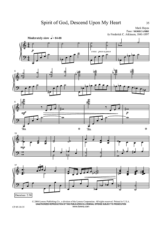 Spirit of God, Descend Upon My Heart