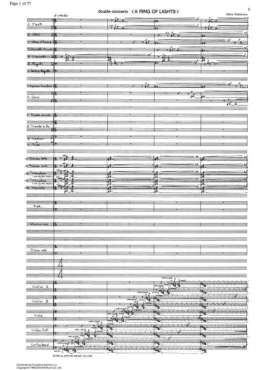 Double Concerto (A Ring of Lights) - Full Score