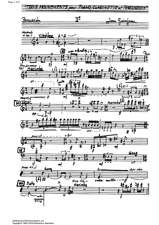 Trois mouvements (Three movements) - Percussion