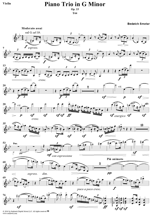 Piano Trio in G Minor, Op. 15 - Violin