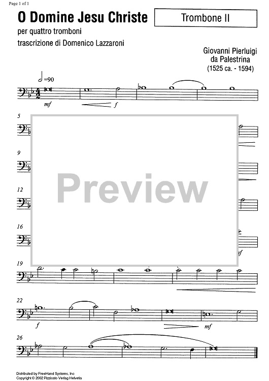 O Domine Jesu Christe - Trombone 2