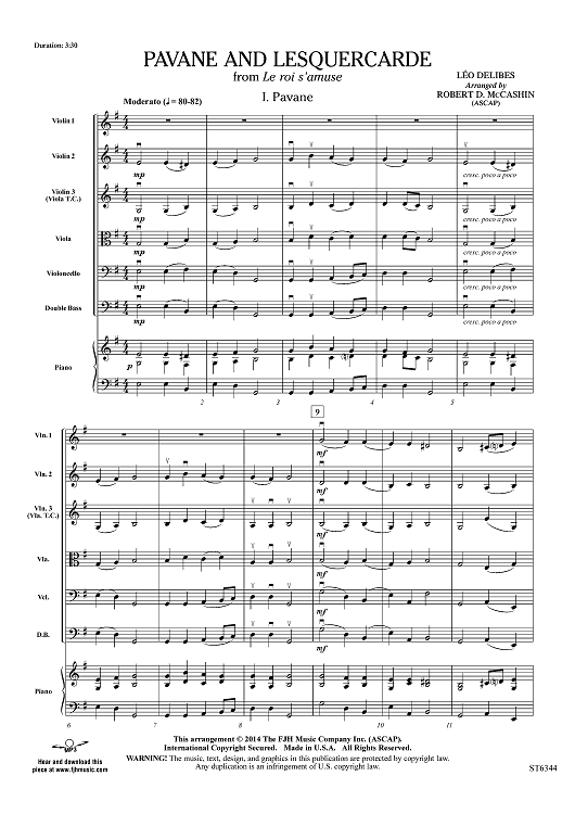 Pavane and Lesquercarde - Score