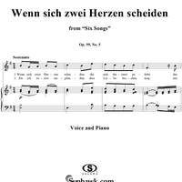 Six Songs, Op. 99, No. 5: "Farewell" (Wenn Sich Zwei Herzen Scheiden)