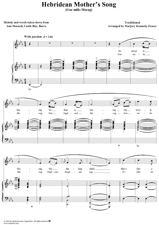 Hebridean Mother's Song, Gur milis Morag