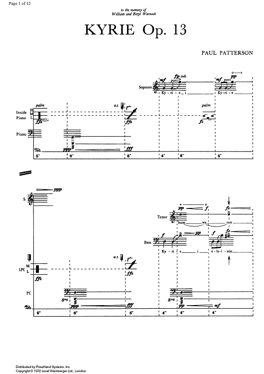Kyrie Op.13 - Score
