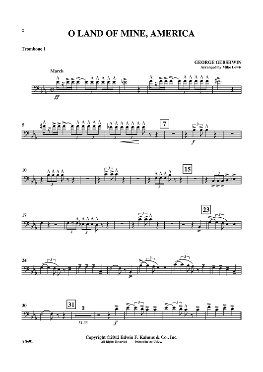 O Land Of Mine, America - Trombone 1