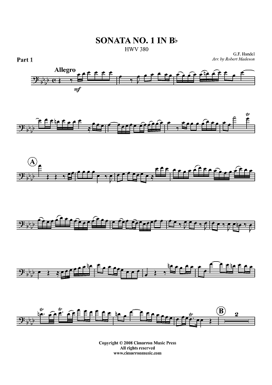 Sonata No. 1 in Bb (HWV 380) - Trombone