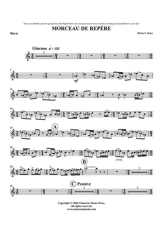 Morceau de Repere - Horn in F