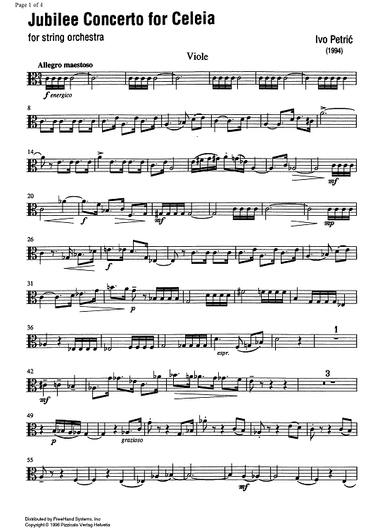 Jubilee Concerto for Celeia - Viola