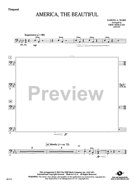 America, the Beautiful - Timpani