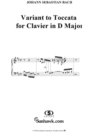 Variant to Toccata for Clavier (in D major)