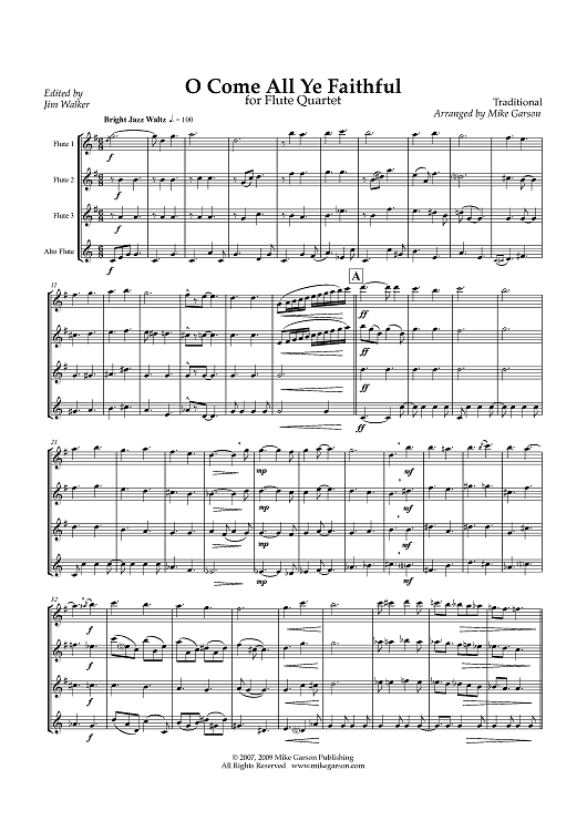 O Come All Ye Faithful - Score