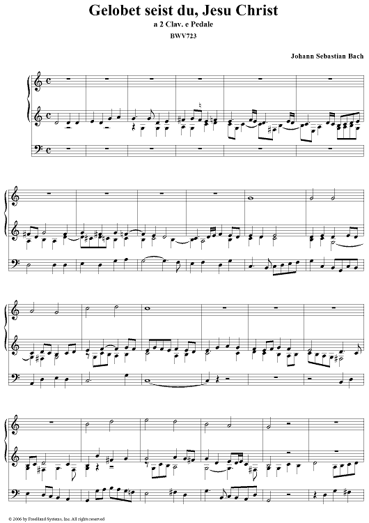 Gelobet seist du, Jesu Christ, BWV723
