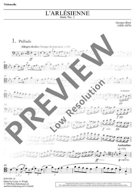 L'Arlesienne Suite no. 1 - Cello