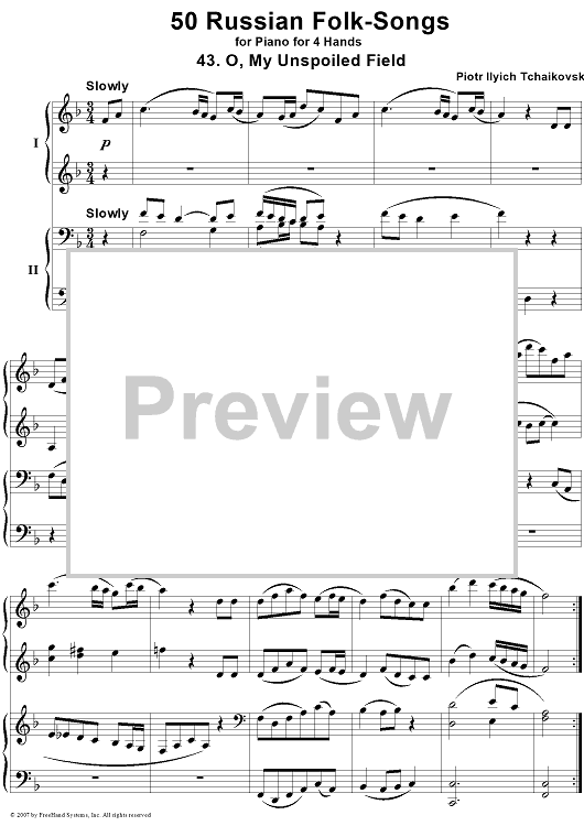 50 Russian Folk-Songs. No. 43. O, My Unspoiled Field
