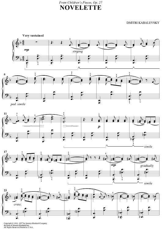 Novelette - From 'Children's Pieces, Op. 27'