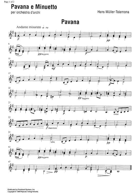 Pavana e Minuetto - Violin 2