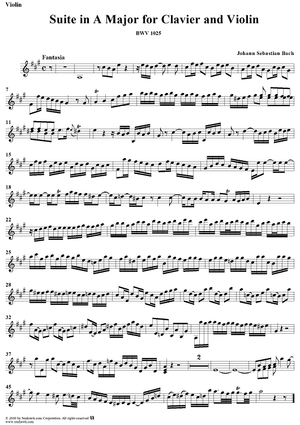 Suite in A Major - Violin