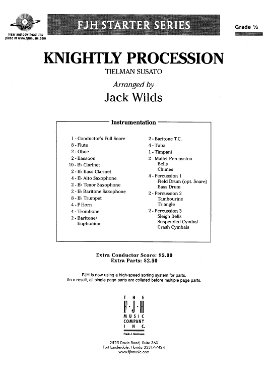 Knightly Procession (After Susato) - Score Cover