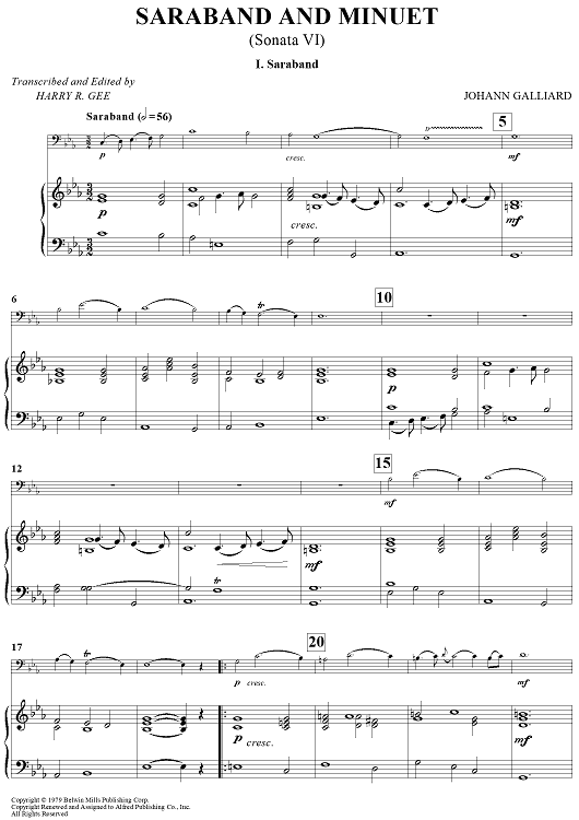 Saraband And Minuet (Sonata VI)