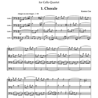 Five Pieces for Cello Quartet - Score