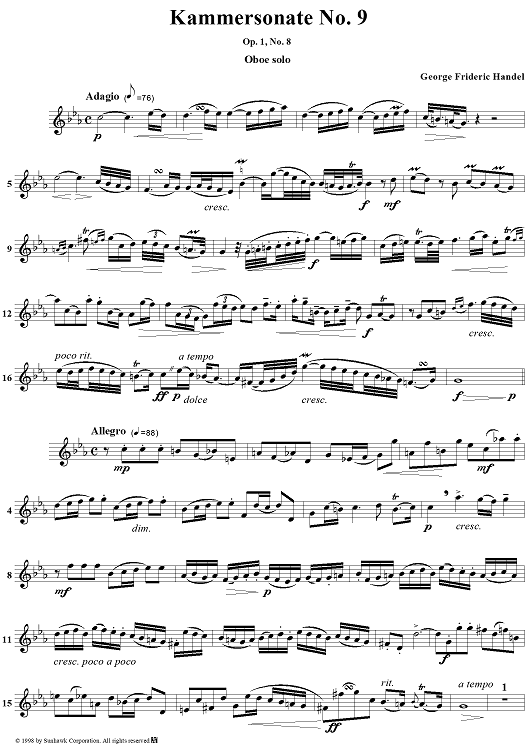 Oboe Sonata No. 4 in C Minor - Oboe