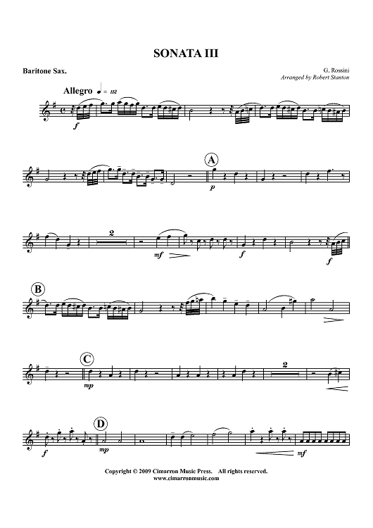 Sonata III - Baritone Sax