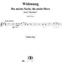 Myrthen (Song cycle), Op. 25, No. 01, "Widmung" (dedication), - Violin