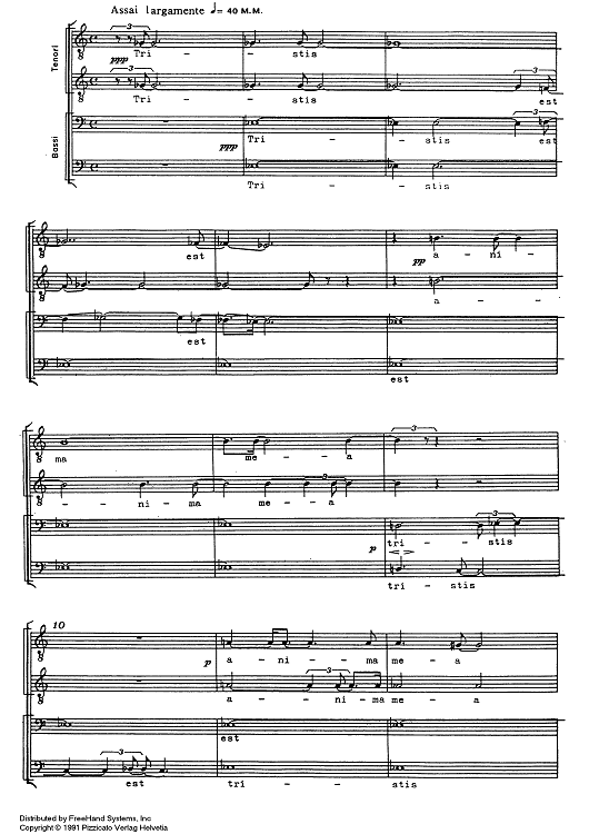 Antifona per il Venerdi Santo sopra una sola corda - Score